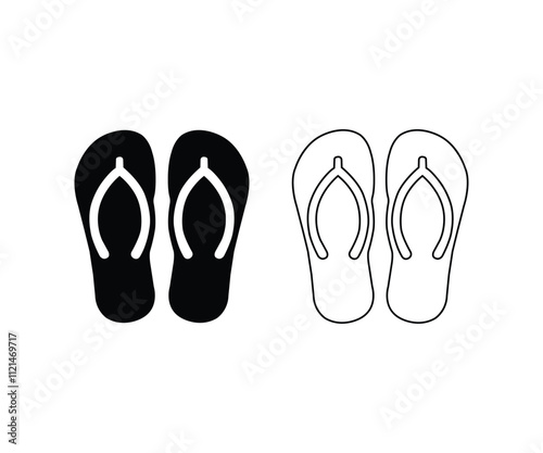 Black flip-flops icon.