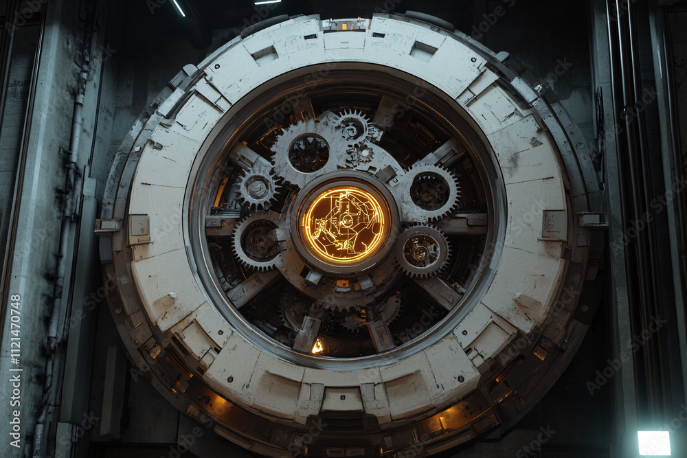 Obraz premium AGI clock-like neural structure in void