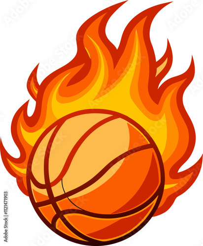 Fire basketball vector illustration