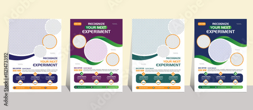 modern and minimalist Travel Flyer Layout with blue and magenta Accents. with a4 size flyer template, abstract business flyer and creative design, business flyer, brochure, magazine.
