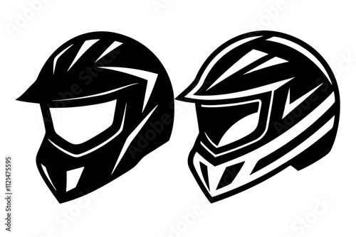 Off-Road Helmets: Vector Illustration and Line Art for Printable Designs