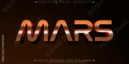 Mars editable text effect, editable space and planet text style