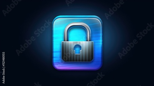 A digital padlock icon representing security and protection.