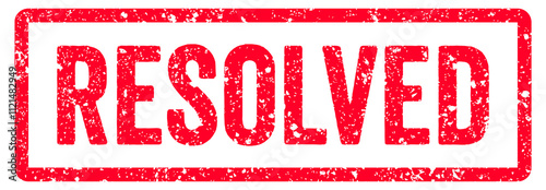 Resolved Stamp Transparent Seal, Red Grunge Resolved Word Rubber Stamp Seal