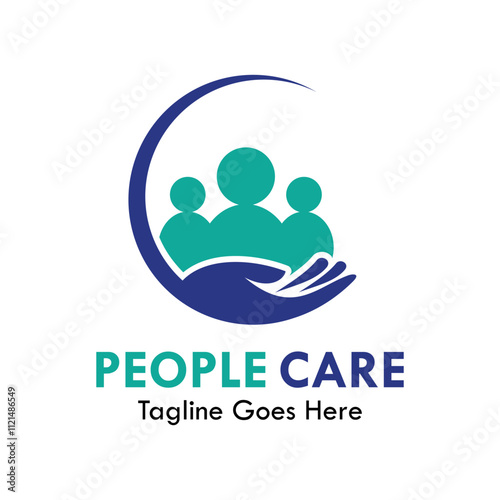 People care design logo template illustration