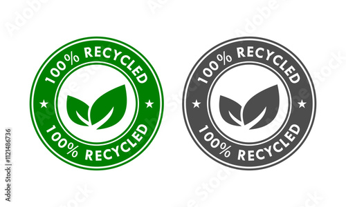 100 % recycled logo template illustration