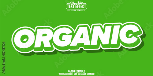 Organic editable text effect, customizable natural and eco 3d font style