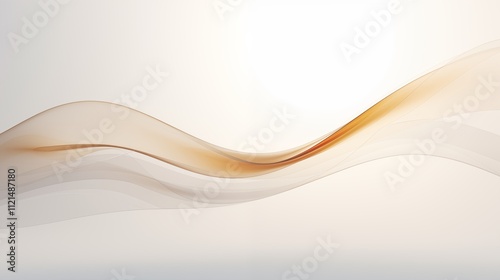 Abstract curve lines on soft background, clear space on the left, Backlighting,generative ai illustration