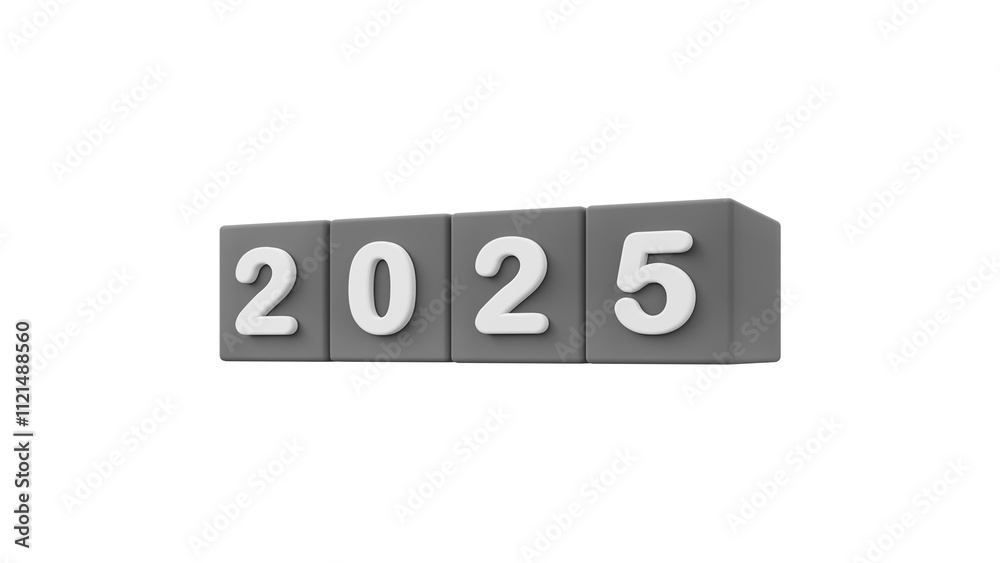 2025 happy new year 3d renderig of grey cube with white text isolated on white or png transparent
2025 happy new year 3d renderig of grey cube with white text isolated on white or png transparent