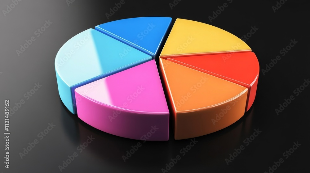 Obraz premium Colorful Pie Chart Segments Representing Data Visualization Concept