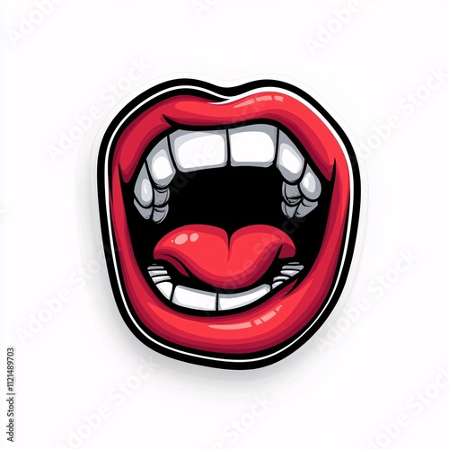 Wallpaper Mural Wide Open Mouth  Red Lips  Teeth  Tongue  Scream  Shout  Yell Illustration Torontodigital.ca