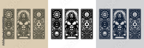 barbarian man playing card tattoo design for fantasy art photo