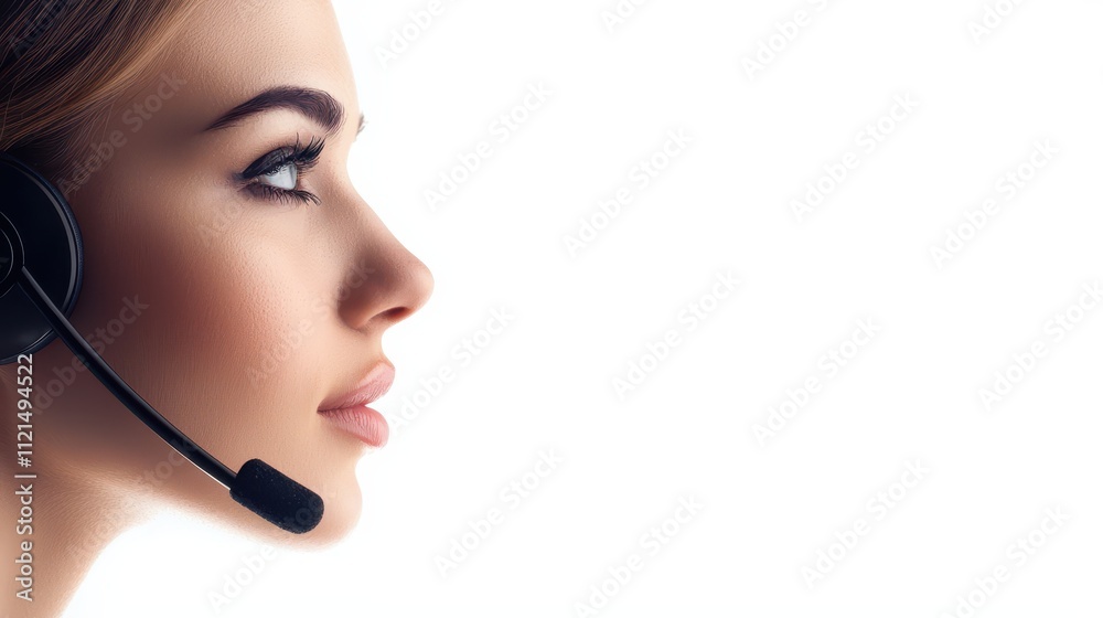 Beautiful young woman engaged in support for call center agent during a work shift Beautiful young woman engaged in support for call center agent during a work shift