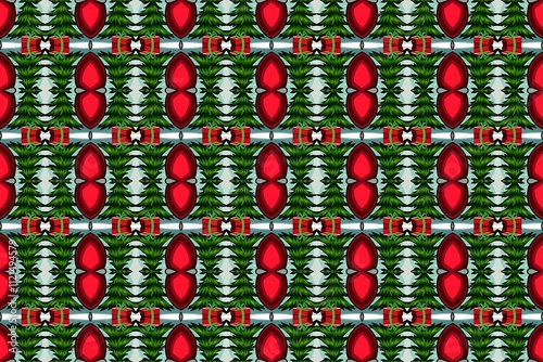 Christmas Abstract Seamless Pattern with Bell Illustrations