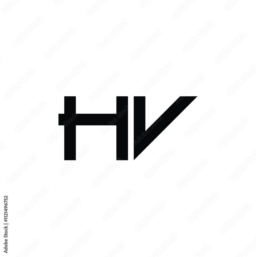 Obraz premium HV monogram logo design letter text name symbol monochrome logotype alphabet character simple logo