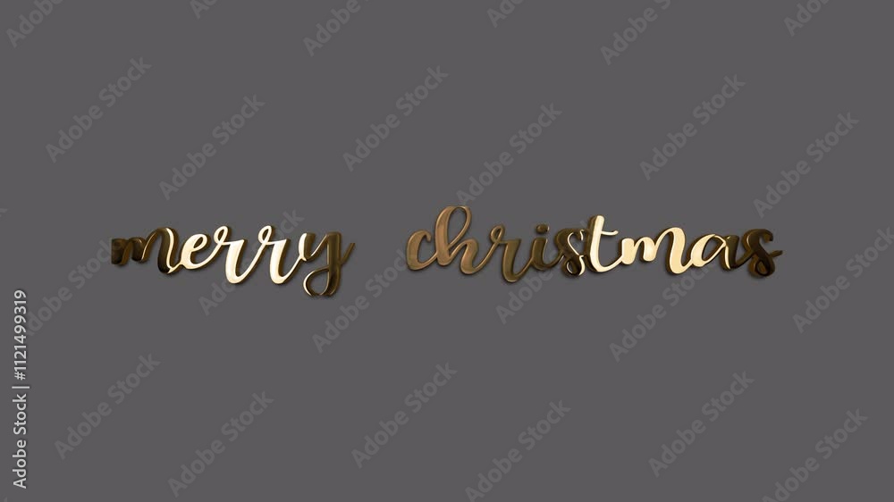 Loop animation of Merry Christmas gold text shine light motion cinematic title on black abstract background. promote advertising concept isolate using QuickTime Alpha Channel ProRes 4444. Loop animation of Merry Christmas gold text shine light motion cinematic title on black abstract background. promote advertising concept isolate using QuickTime Alpha Channel ProRes 4444.