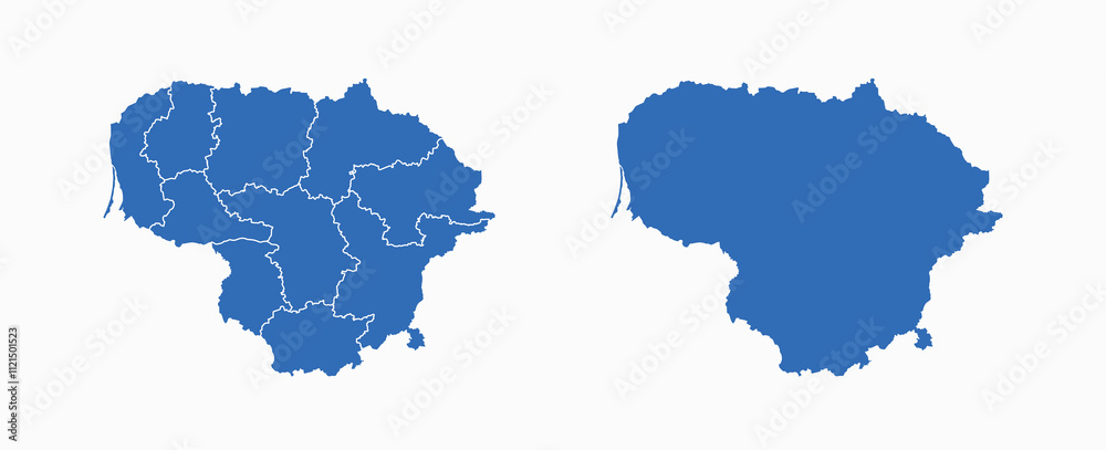 Obraz premium Lithuania Map vector icon. Minimalistic Colorful Map of Lithuania.