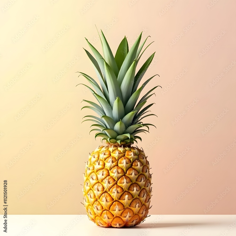 Fototapeta premium Sleek pastel pineapple: a minimalist oasis in nature