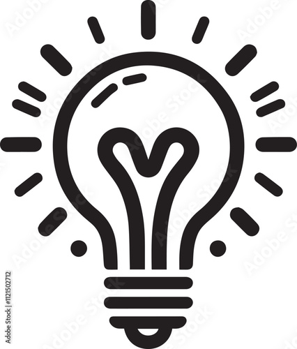 Han drawn black trace vector bulb 