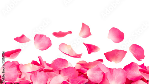 falling pink rose petals