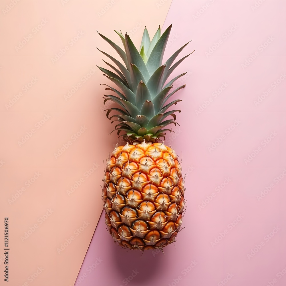 Pineapple Harmony: A Soft Pastel Top View Masterpiece Pineapple Harmony: A Soft Pastel Top View Masterpiece