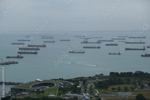 Boats in the Singapore Sea