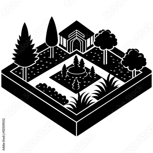 Garden Landscape Plan Vector Design