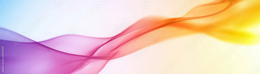 Fluid organic shapes create vibrant and futuristic vibe with soft gradients of purple, pink, and orange. This abstract design evokes sense of motion and tranquility