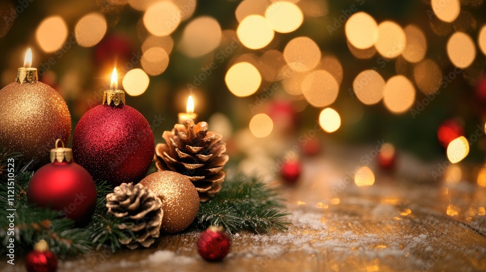 Festive blank Christmas greeting card on a table with decorations, ready for customization with holiday wishes. Festive blank Christmas greeting card on a table with decorations, ready for customization with holiday wishes.