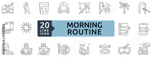 Morning  routine icon set