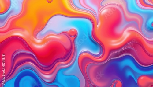 Abstract Colorful Liquid Swirls Background Design