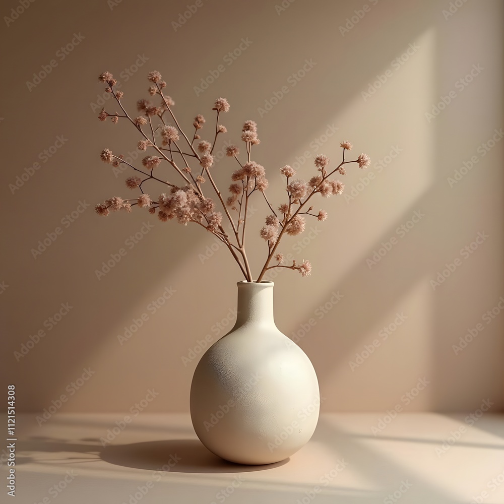 Earthy Elegance: Minimalistic Vase Background in Moody Shadows Earthy Elegance: Minimalistic Vase Background in Moody Shadows