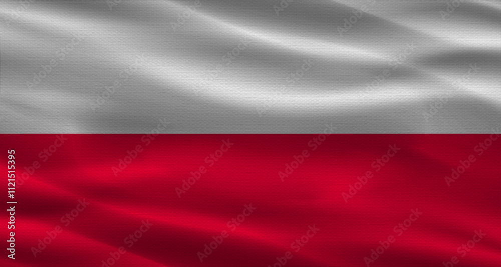 Poland flag background with texture. Close up of the Poland flag waving Poland flag background with texture. Close up of the Poland flag waving