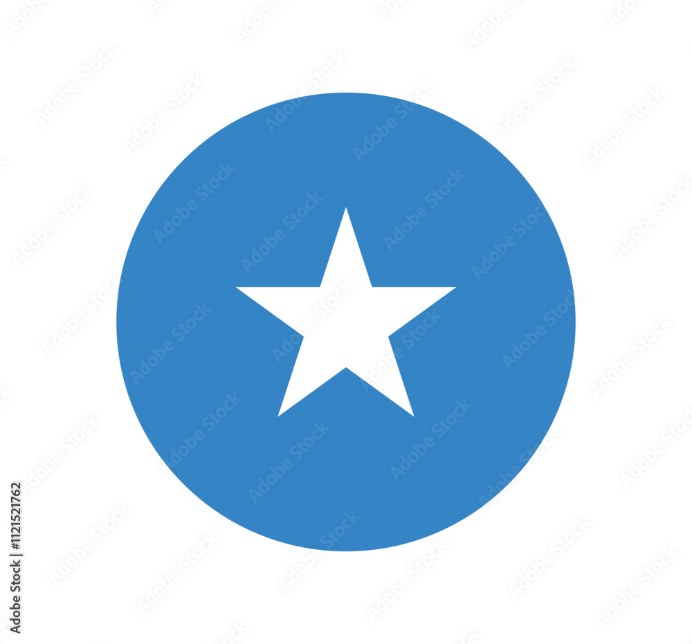 Vector Somalia National Flag icon. Round flag of Somalia on white Background. Vector Somalia National Flag icon. Round flag of Somalia on white Background.