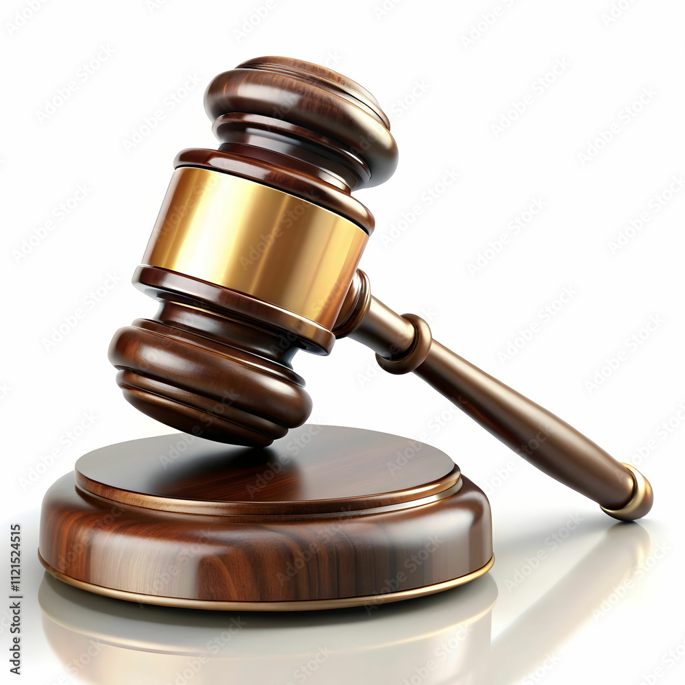 3d illustration of hammer of court and law 3d illustration of hammer of court and law