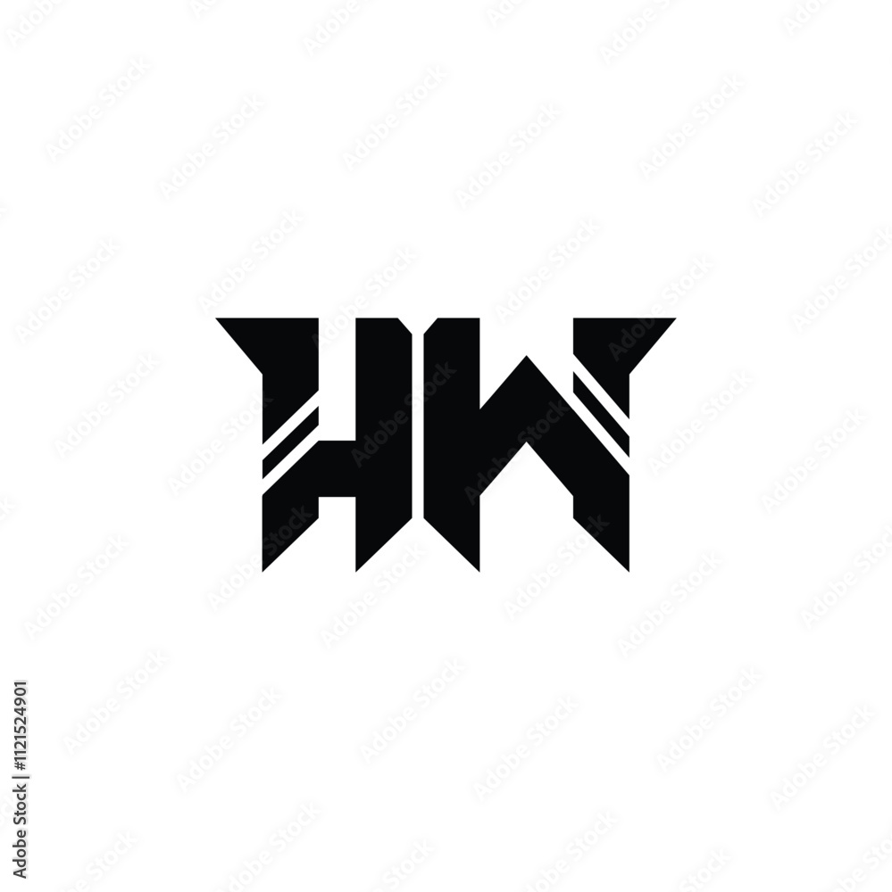 HW monogram logo design letter text name symbol monochrome logotype alphabet character simple logo HW monogram logo design letter text name symbol monochrome logotype alphabet character simple logo