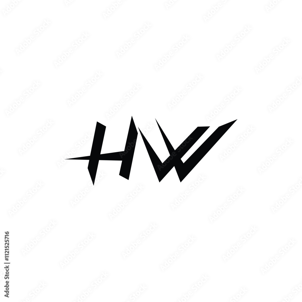 HW monogram logo design letter text name symbol monochrome logotype alphabet character simple logo HW monogram logo design letter text name symbol monochrome logotype alphabet character simple logo
