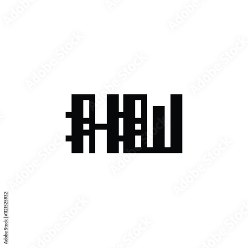 HW monogram logo design letter text name symbol monochrome logotype alphabet character simple logo