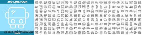 Bus Line Editable Icons set.