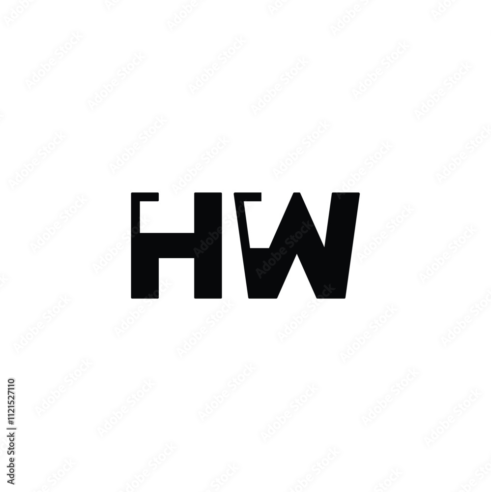 HW monogram logo design letter text name symbol monochrome logotype alphabet character simple logo HW monogram logo design letter text name symbol monochrome logotype alphabet character simple logo