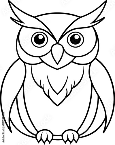 owl line art vector illustration
