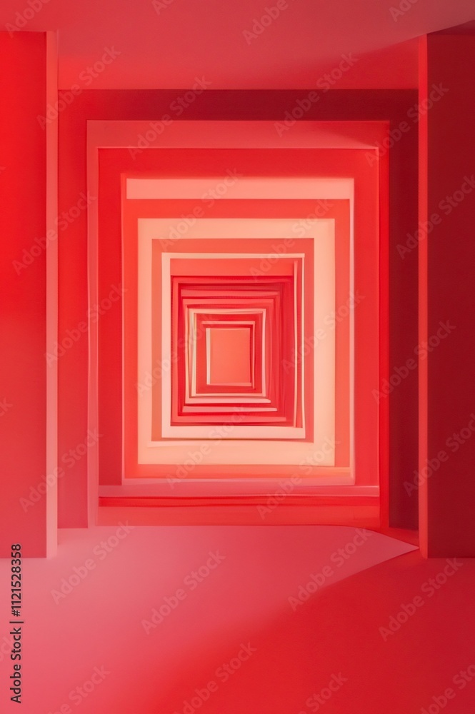 Abstract red corridor with receding perspective and light. Abstract red corridor with receding perspective and light.