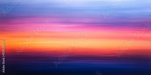 A vibrant gradient resembling a sunrise horizon, blending warm tones of orange, pink, and purple into cool blues.