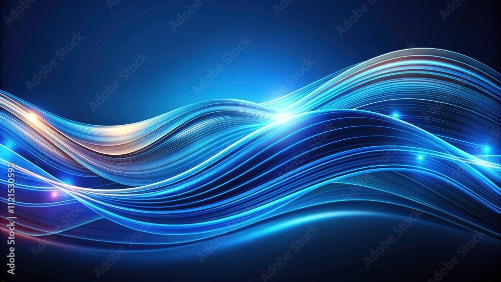 Fototapeta premium Abstract Dark Blue Vector Background with Glowing Wavy Lines - High-Quality Macro Photography for Digital Designs and Wallpapers