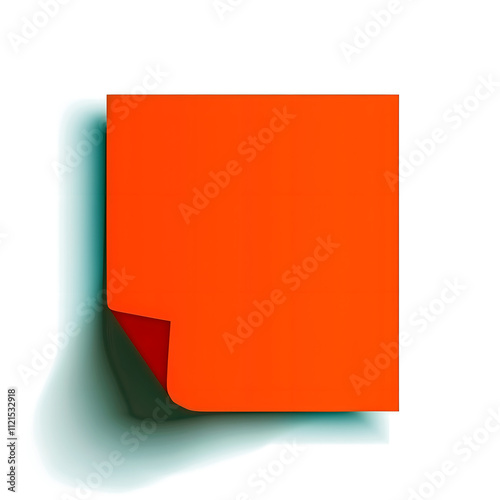 Blank Sticky Orange Yellow Paper Note with Shadow on White Background – Perfect for Stationery, Productivity Concepts, Office Branding, Stationery, E-commerce, Ads, Blogs, Social Media, Presentations