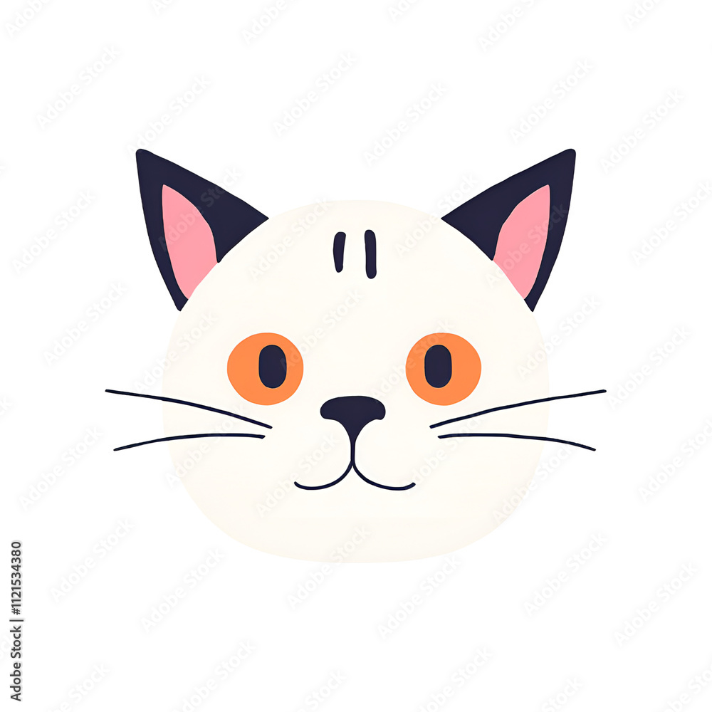 Fototapeta premium Cute Cat Face Isolated on Transparent Background Cutout