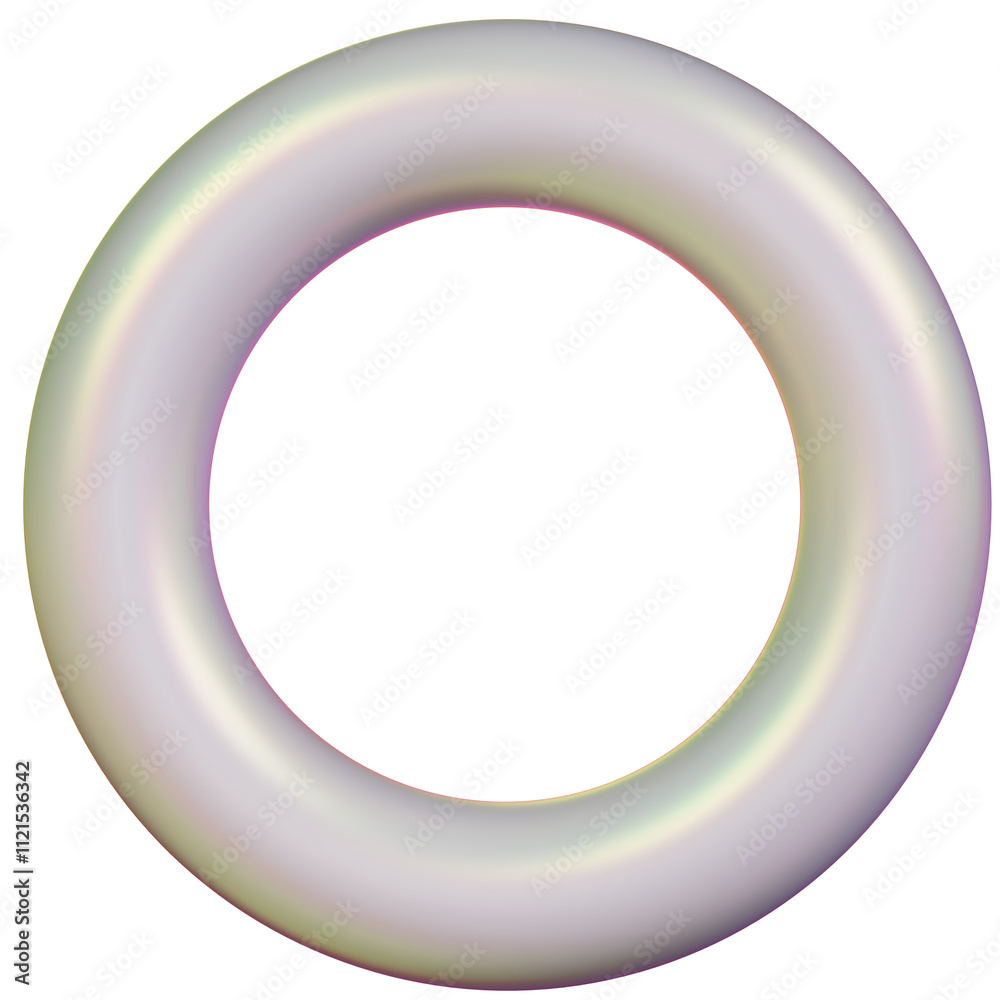 3D Iridescent Circle Torus Ring Shape 3D Iridescent Circle Torus Ring Shape