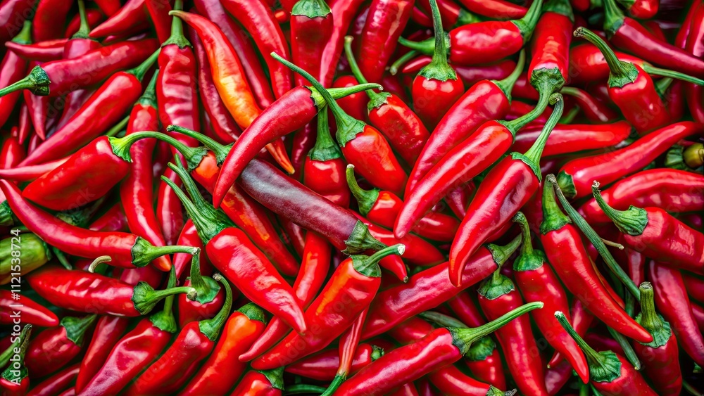 Close-Up Red Chili Peppers Photography: Vibrant Spicy Food Image Close-Up Red Chili Peppers Photography: Vibrant Spicy Food Image