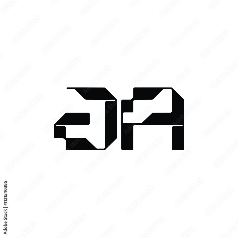 JA monogram logo design letter text name symbol monochrome logotype alphabet character simple logo