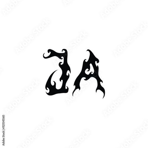 JA monogram logo design letter text name symbol monochrome logotype alphabet character simple logo